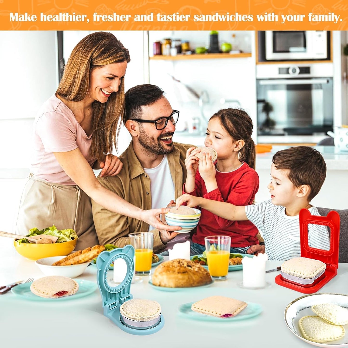 XBllcyiv Uncrustable Sandwich Maker,Sandwiches Pocket Circle Shape 3.7Inch Sandwich Cutter and Sealer,Sandwich Cutter for Kids Breakfast and lunchboxes (Light Blue)
