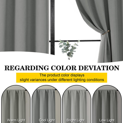 WelvetBLK Light Grey Blackout Curtains for Bedroom Living Room 63 Inch Length 2 Panels Set, Soft Solid Room Darkening Thermal Insulated Window Treatments, Rod Pocket Dining Room Curtains, 40" Wx63 L