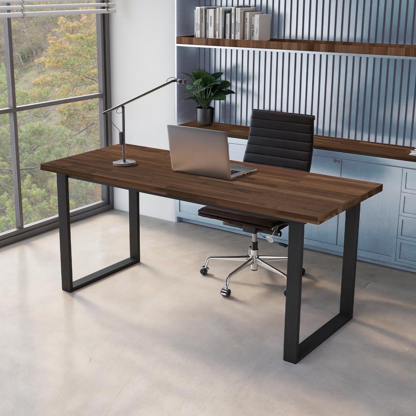 Howizz 60 x 30 in. Solid Wood Table Top, Dark Walnut Stained Acacia Desktop for Standing Desk/Office Tabletop/Countertop, 1in. Thick