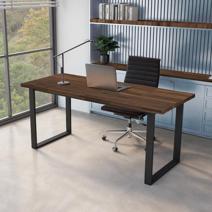 Howizz 60 x 30 in. Solid Wood Table Top, Dark Walnut Stained Acacia Desktop for Standing Desk/Office Tabletop/Countertop, 1in. Thick
