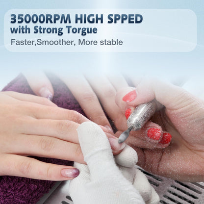 35000RPM Portable Nail Drill Machine, HoMove Professional Nail Drill Machine, Rechargeable Electric Efile Nail Drills for Acrylic Gel Nails, Cordless Portable Nails Drill【Rose Gold】