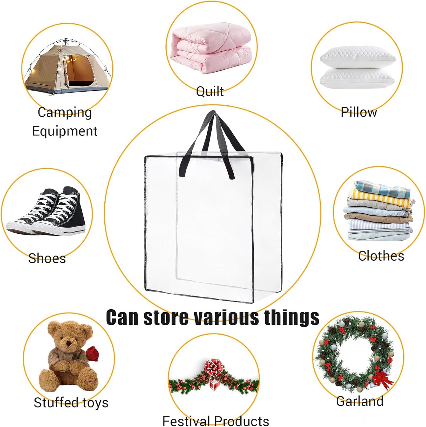 Skiennix Wreath Storage Bag - 26 Inch | 95L Container for Seasonal Decor & Bedding