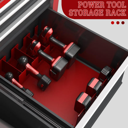Tool Chest 18-Drawer | 66'' Large Rolling Tool Chest with Wheels | Detachable Top Metal Tool Box with Gas Struts | Lockable Rolling Tool Cabinet with Liners,Power Strip | Garage, Repair Shop, Workshop