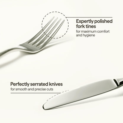Luciella Tropea Flatware Set for 12, 65-Piece Premium 18/10 Stainless Steel Silverware Set with Serving Utensils, Modern Mirror Finish, Rust Resistant, Dishwasher Safe, House Warming Gifts New Home