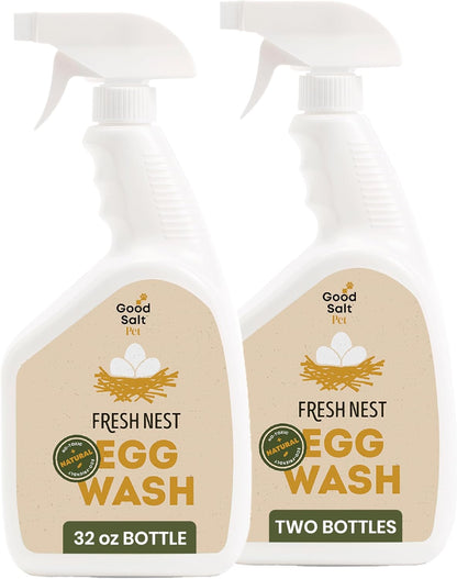 32 2-Pack Clean Republic Good Salt Pet Fresh Nest Egg Wash Spray, Natural Cleaner for Freshly Laid Eggs, Made in the