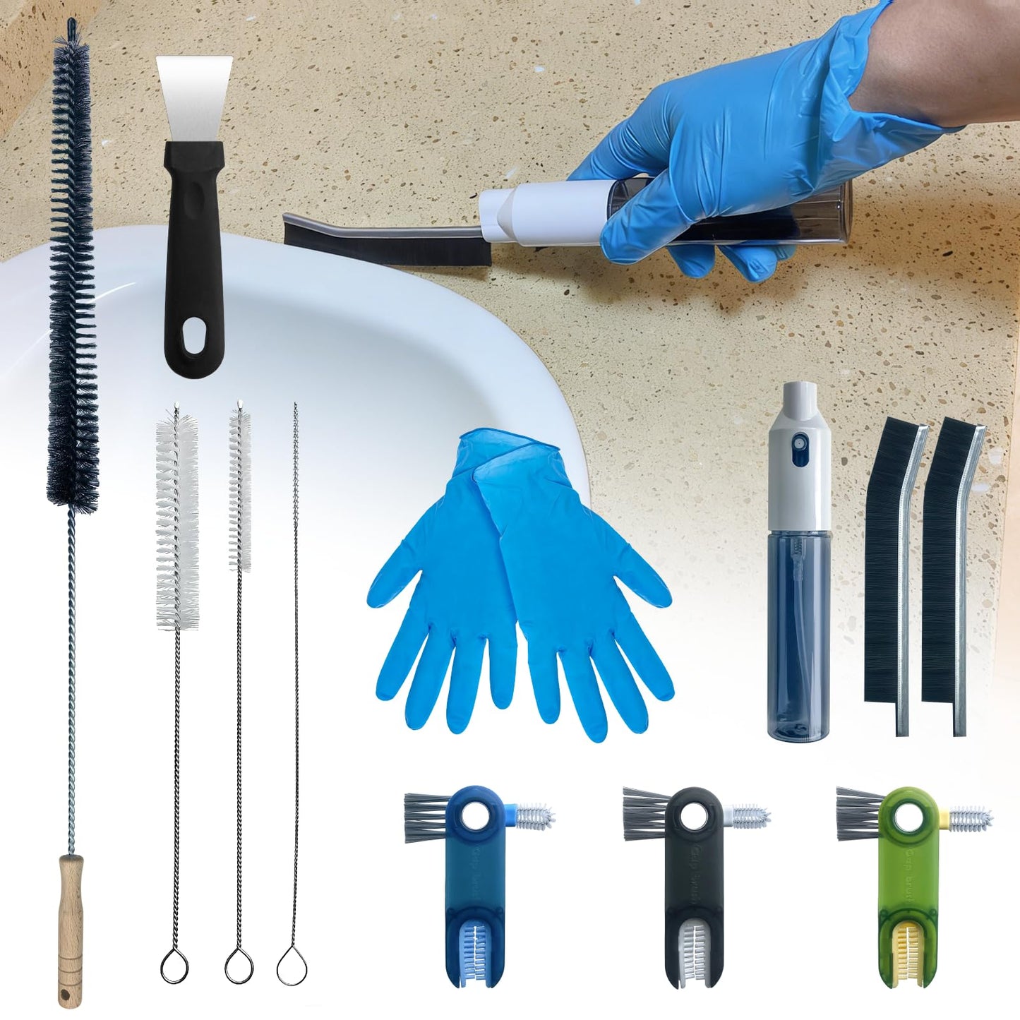 12Pcs Home Crevice Cleaning Brush Set for Kitchen Bathroom - Cup Lid Straw Dryer Vent Gap Cleaning Tools Household Cleaning Supplies