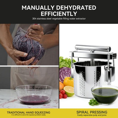 SQUEEZE master Stainless Steel Manual Vegetable Squeezer & Cheese Press,Food Press for Dumpling Filling, Spinach, Tofu, Herb & Fruit Juice-0.5 Gallons