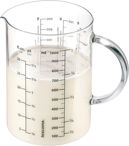Tescoma Measuring Jar for 30oz, 1.0 Litre, Made of Glass, 630434.00