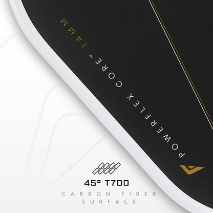 Franklin Sports PRO Pickleball Paddles – C45 Carbon Fiber Series - Official USAP + UPA Approved Pickleball Paddle - Aurelius 14mm Polymer Core - Official Shape of Anna Leigh Waters - Black/White