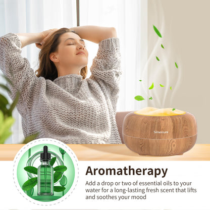 Essential Oil Diffuser, Quiet Humidifier for Bedroom, Timer and Auto-Off, 7 LED Colors Ultrasonic Aromatherapy Mist Diffusers for Large Room Office (Milky White)