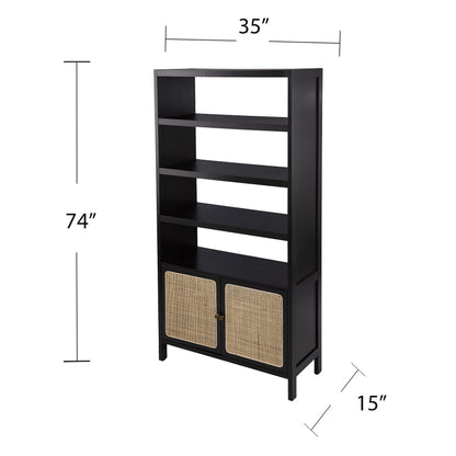 SEI Furniture Carondale Bookcase/Storage Shelf, Black and Gold
