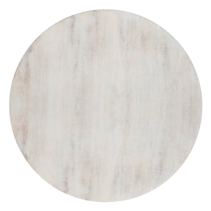 SIMPLIHOME Robbie Accent Table - 16 inch Wide Solid Mango Wood End Table in Distressed White Wash, Boho Contemporary Rustic Side Table for Living Room or Bedroom with Multipurpose Function, Assembled