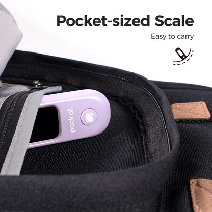 pack all 110 Lbs Luggage Scale, Digital Handheld Baggage Scale, Travel Suitcase Weight Scale with LCD Display, Battery Included, Purple