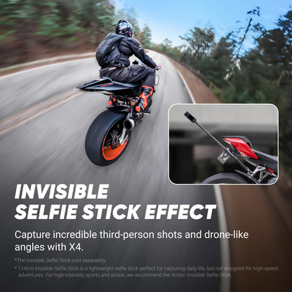 Insta360 X4 Creator Bundle - 8K Waterproof 360 Action Camera, 4K Wide-Angle Video, Invisible Selfie Stick, Removable Lens Guards, 135 Min Battery Life, AI Editing, Stabilization, for Sports, Travel
