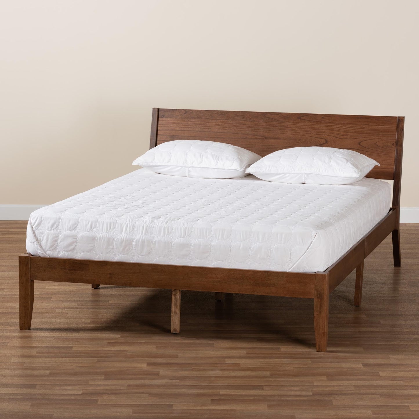 Baxton Studio Salvatore Platform Bed, Queen, Walnut Brown