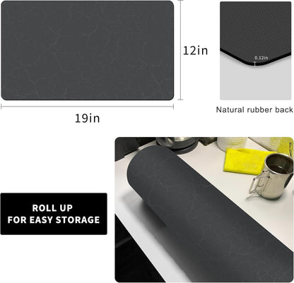 Countertops, 19"x12"Rubber Counter Coffee Maker Mat for Coffee Bar Accessories Fit Under Coffee Machine Mat Backed