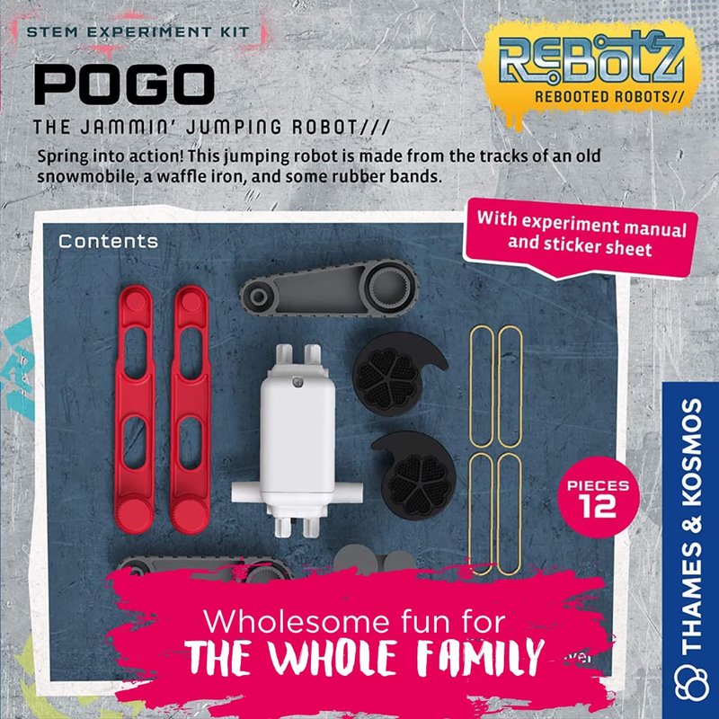 Thames & Kosmos ReBotz: Pogo – The Jammin’ Jumping Robot | Build a Wacky Motorized Robot! | Collect All 4 | Combine to Make New Robotic Creations | Great Stocking Stuffer, Easter Basket Goodie