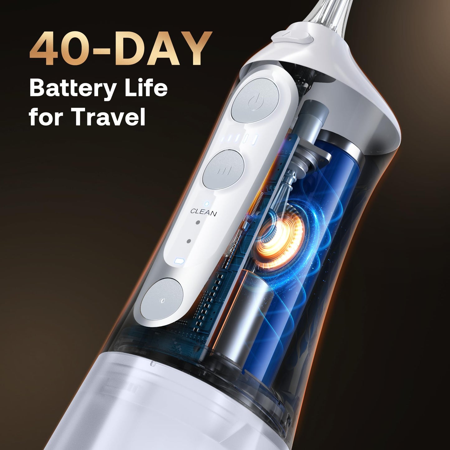 Bitvae Water Dental Flosser for Teeth, Cordless Water Teeth Cleaner Picks, 3 Modes 5 Intensities, IPX7 Waterproof, Rechargeable Water Dental Picks for Cleaning - Black