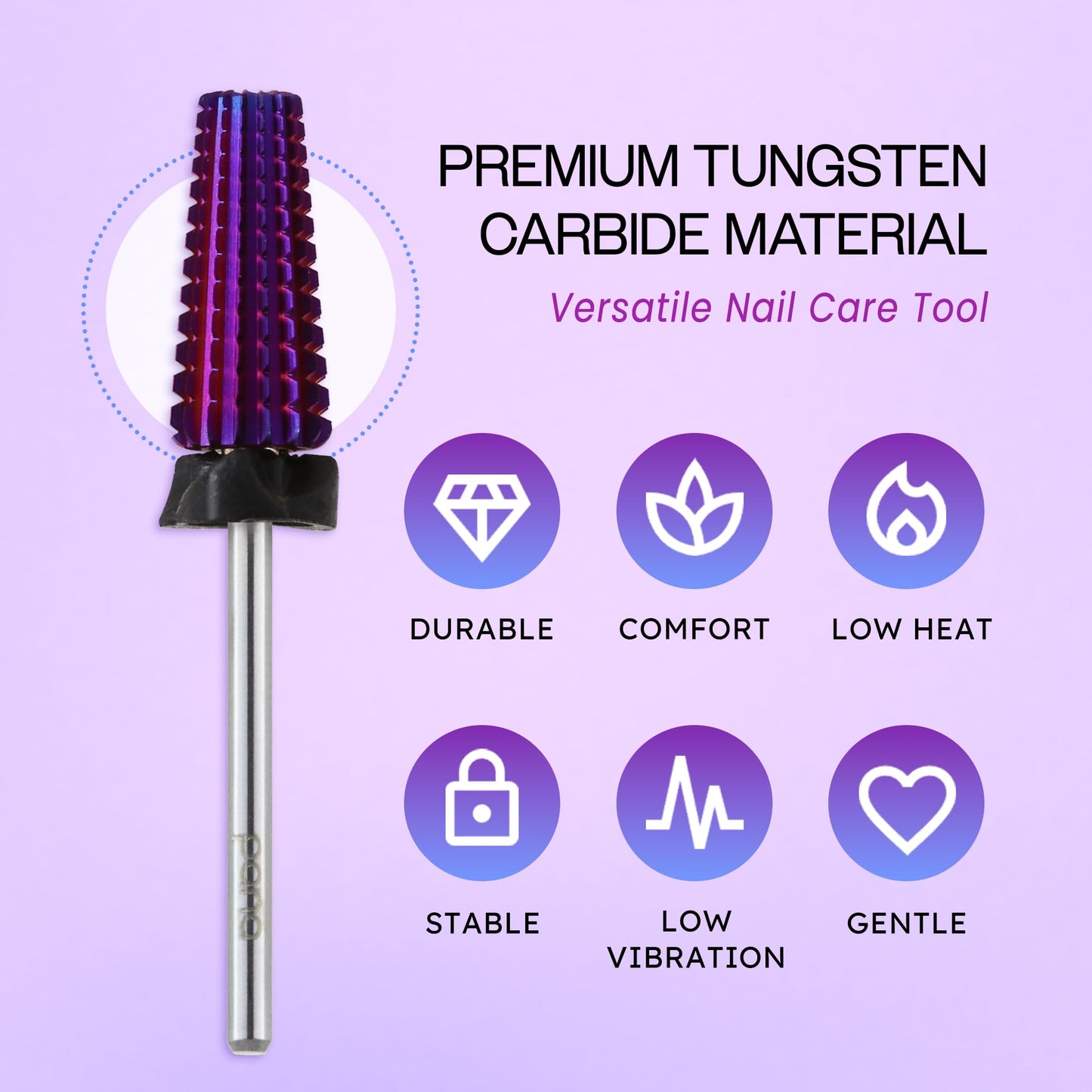 PANA Nail Carbide 5 in 1 Bit - Two Way Rotate use for Both Left and Right Handed - Fast Remove Acrylic or Hard Gel - 3/32" Shank - Manicure, Nail Art, Drill Machine (Fine - F, Silver)