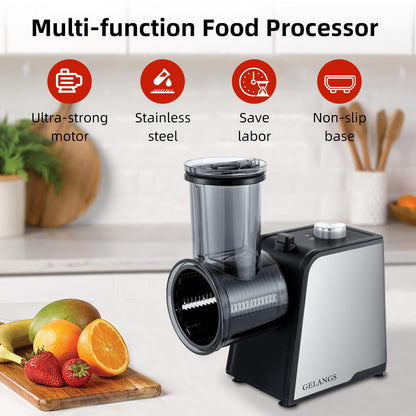 5 In 1 Electric vegetable slicer，300W Electric Cheese Grater Salad Shooter, One-Touch Easy Control, Electric Grater for Vegetables, Cheeses and NutsFor Home Kitchen