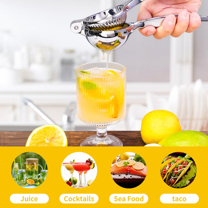 Rekix Lemon Squeezer, Max Extraction Hand Press Lemon Juicer, Heavy Duty Manual Orange Juicer, Sturdy Metal Lime Squeezer, Durable Handheld Citrus Fruit Squeezer for Kitchen Bar, Exprimidor De Limones