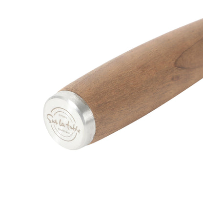 Sur La Table Kitchen Essential Walnut & Co. Stainless Steel W/Walnut Handle 5.5 Inch Mesh Strainer and Sifter