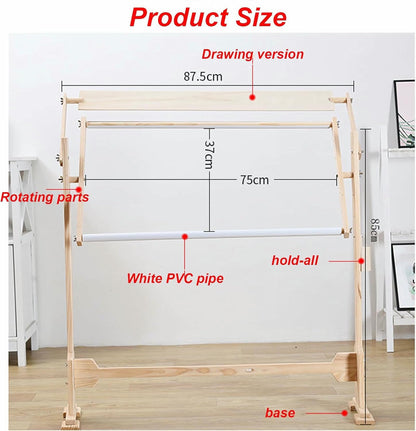 Embroidery Hoops Stand, 360 Degree Adjustable Embroidery Stand,Cross Stitch Frame Stand,Wooden Frame Cross Stitch Floor Stand for Cross Stitch Needlework Art Craft Sewing~/