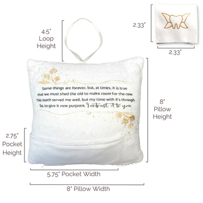 Tooth Fairy Pillow Kit for Girls and Boys - Tooth Fairy Evidence Kit with Tooth Fairy Bag - Multi Color Reversible Sequin and Large Pocket - Tooth Pillow with Tooth Fairy Bag