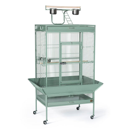 HomeStock Suburban Sophistication Playtop Bird Home with Spacious Design, Durable Materials, Removable Perches Medium/Sage Green
