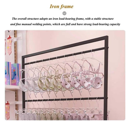 This Freestanding Display Rack for Lingerie & Swimwear Commercial Quality Hanger for Bras Bikinis and UnderwearVersatile Clothing Showcase for Retail Stores