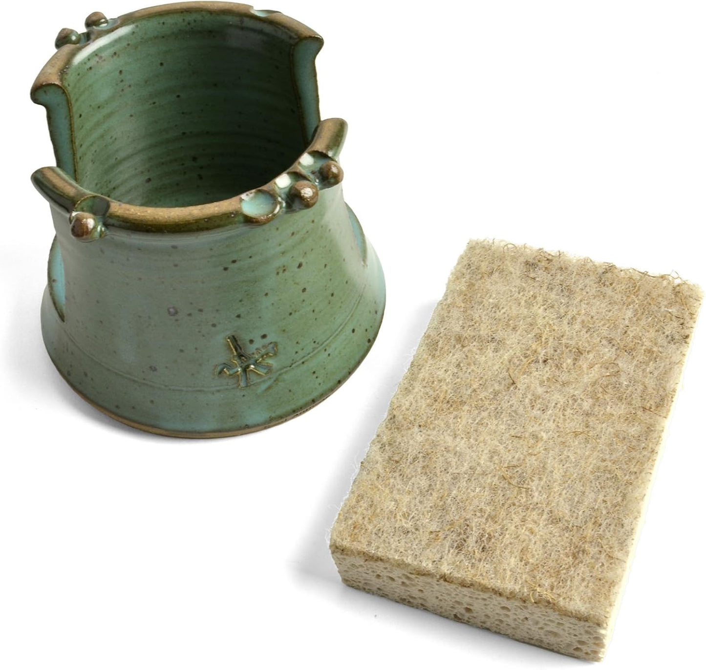 Anthony Stoneware Sponge Holder, Teal Green