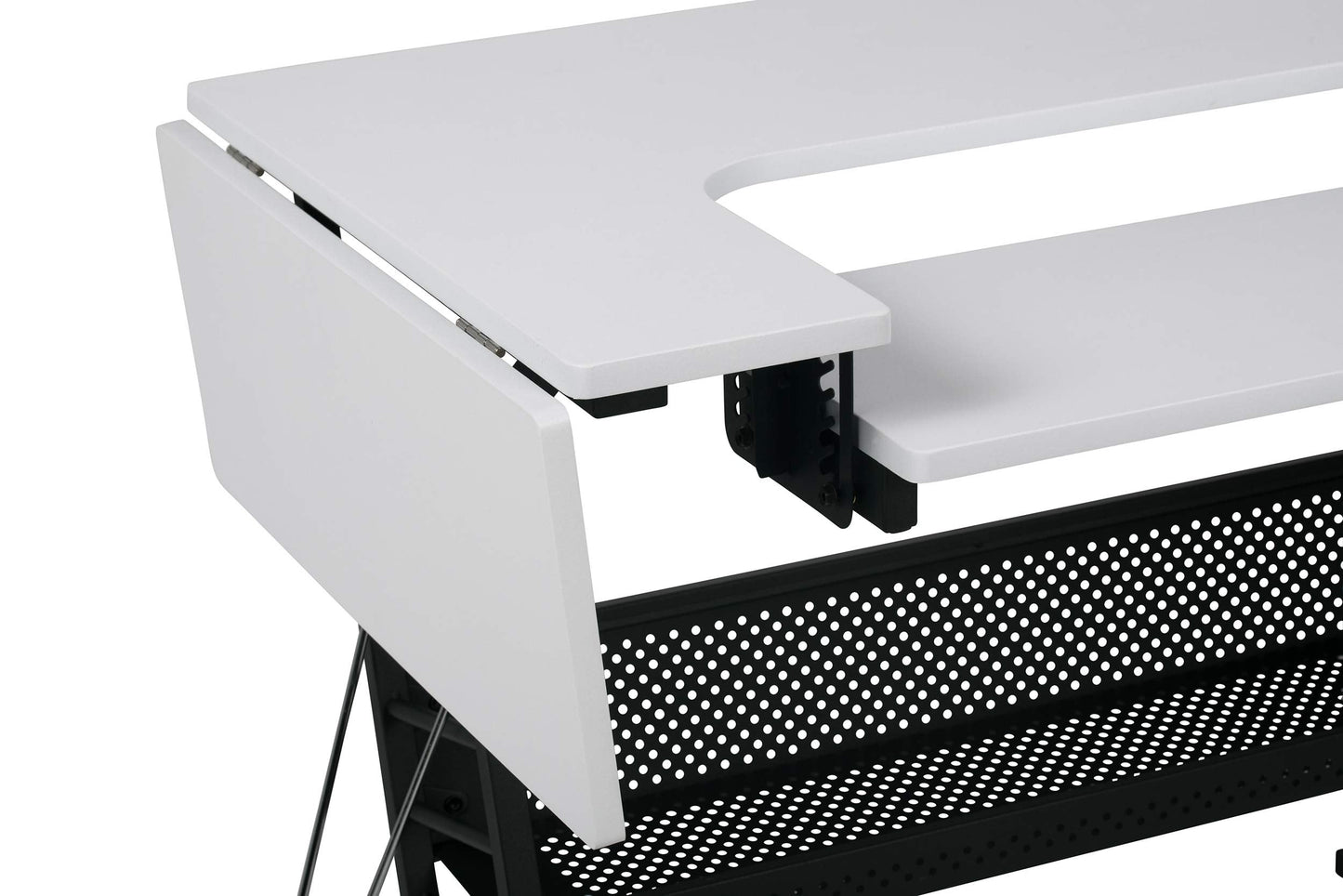 Sew Ready Eclipse Ultra Hobby Machine Top Storage Drawers + Large Lower Shelf-Can Also Be Used as Computer Desk Sewing Table, Black/White