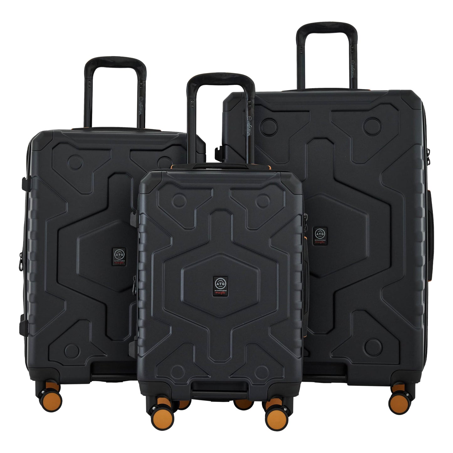 Wrangler ATG Outland Expandable Hardside Luggage, Jet Black, 3 Piece Set