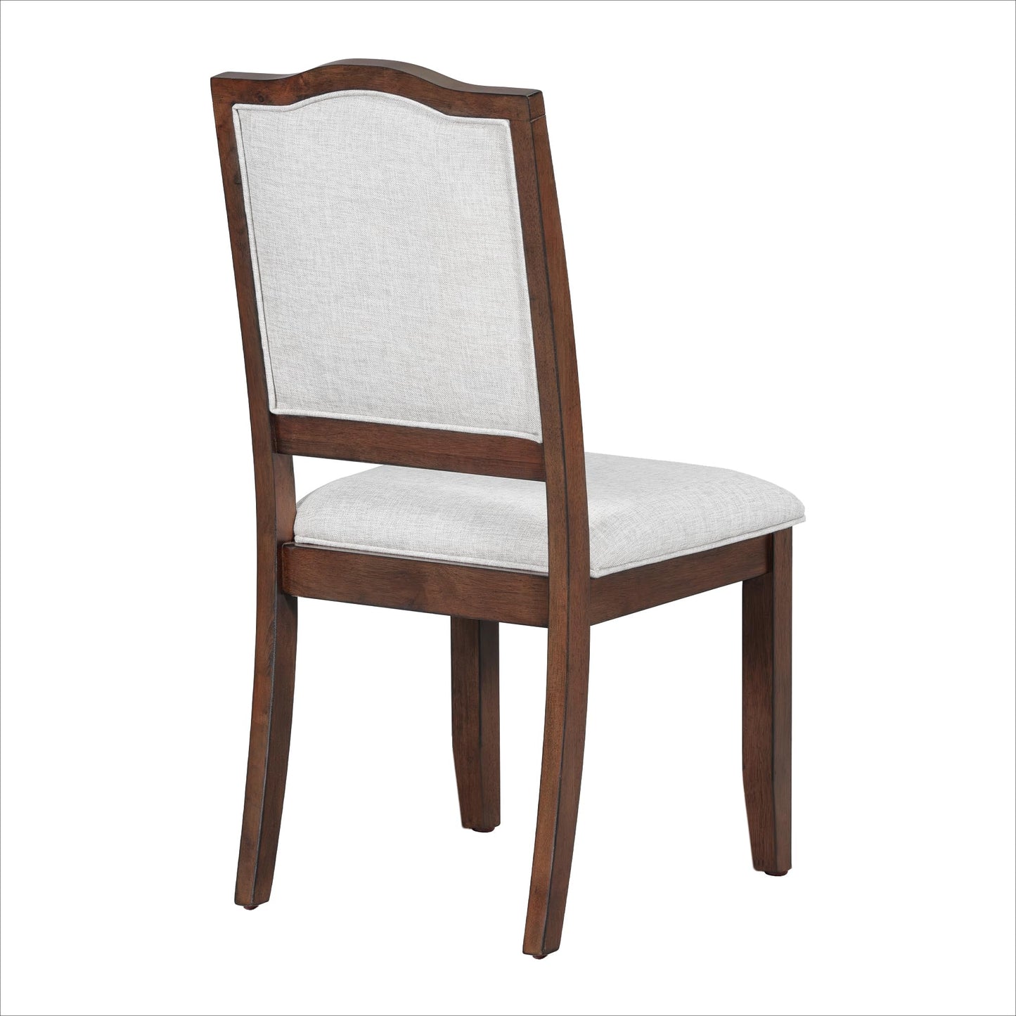 Ball & Cast Farmhouse Dining-Chairs Set of 4, High Back Wood Frame Dining Room Chair with Padded Seat, Modern Upholstered Kitchen Island Seating, 4 Pack Mid-Century Chairs, Cherry&Beige