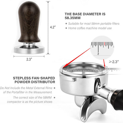 CrossCreek 58mm Espresso Tamper, Fits All 58mm Espresso Portafilter, Calibrated Spring Loaded Tools