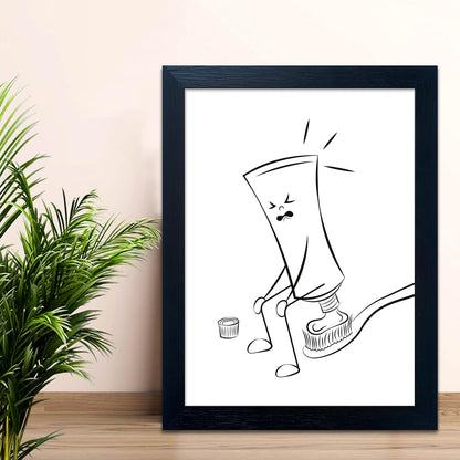 Regine Switzerland Black and White Bathroom Wall Art - Funny Minimalist Toilet Decor | Framed Canvas Print