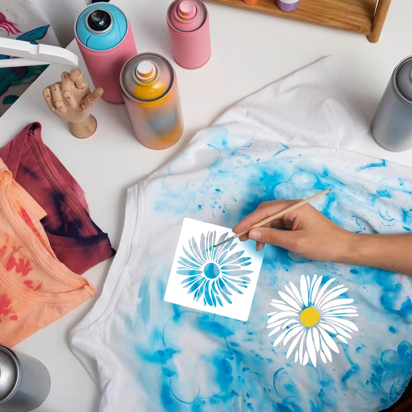 20 Pieces Stencil for Painting, Love Peace Sign Stencil Rainbow Star Heart Flower Stencils Reusable Music Notes Template for DIY Crafts Wood Canvas Paper Fabric Furniture (20pcs Peace Love)