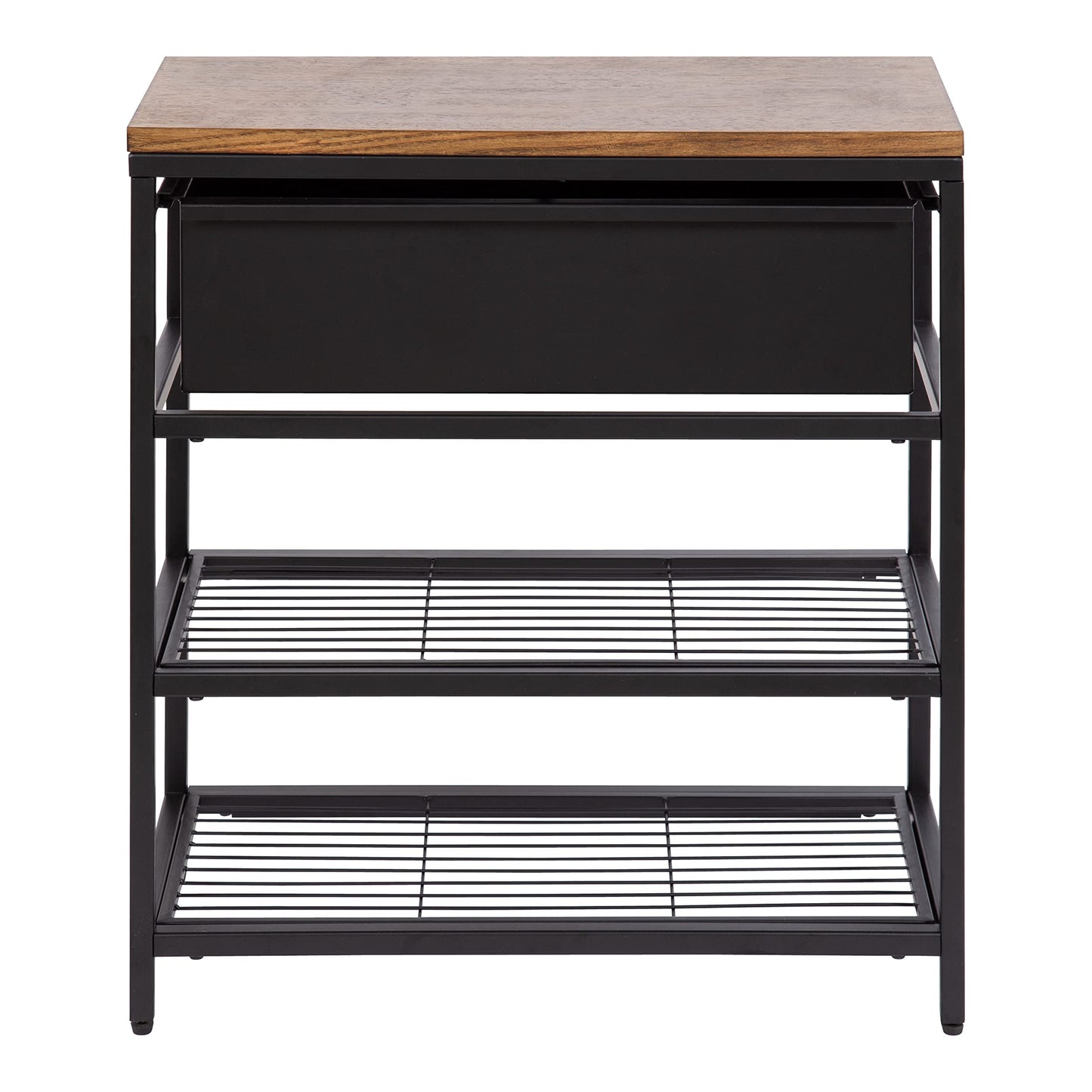Kate and Laurel Randall Decorative Storage Table, 24 x 12 x 26, Natural Wood and Black, Decorative Casual Industrial Modern Multi-Use Storage