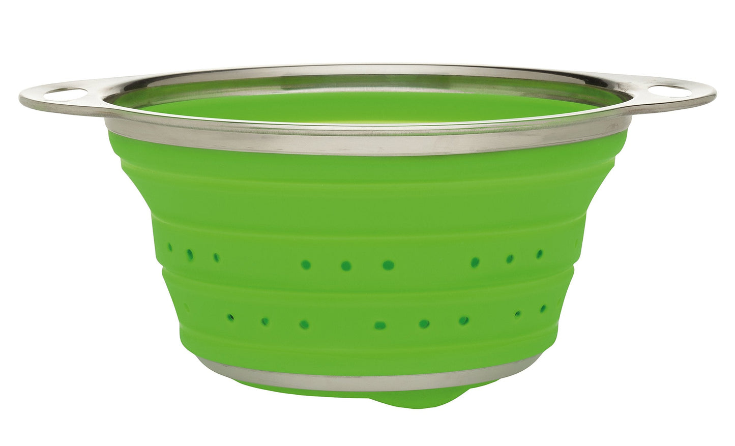 HIC Kitchen Collapsible Colander, Silicone and 18/8 Stainless Steel, 1.5-Quart