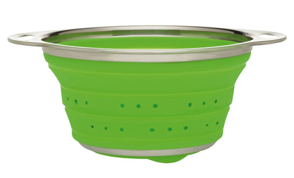 HIC Kitchen Collapsible Colander, Silicone and 18/8 Stainless Steel, 1.5-Quart