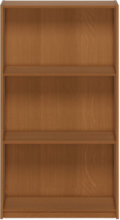 3-Tier 9.3" 21.8" 39.5", Furinno BASIC Book Shelf, Modern Bookshelf, Bookcase with Open Shelves, x x for Living Room