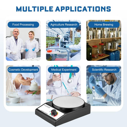 ANZESER Magnetic Stirrer Magnetic Stir Plate 3000RPM Lab Stirrers with Stir Bar Max Stirring Capacity 3000mL Magnetic Mixer (No Heating)