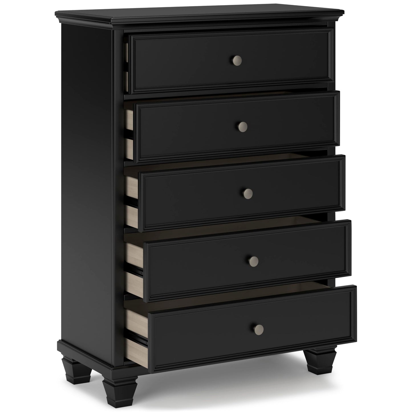 Signature Design by Ashley Lanolee Traditional 5 Drawer Chest for Bedroom, Black