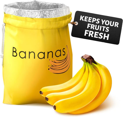 13.8 11 Inch Banana Bag To Keep Bananas Fresh Longer - x Reusable Banana Keeper for Freshness with Aluminium Foil