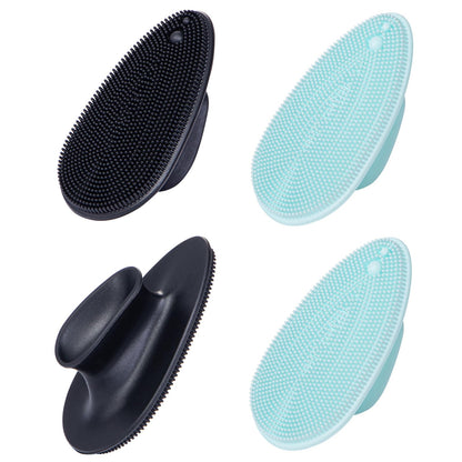 4 Pack Silicone Face Scrubber, Beomeen Facial Cleansing Brush Soft Silicone Facial Exfoliation and Massage Brush Blackhead Scrubber for Men and Women (Black)