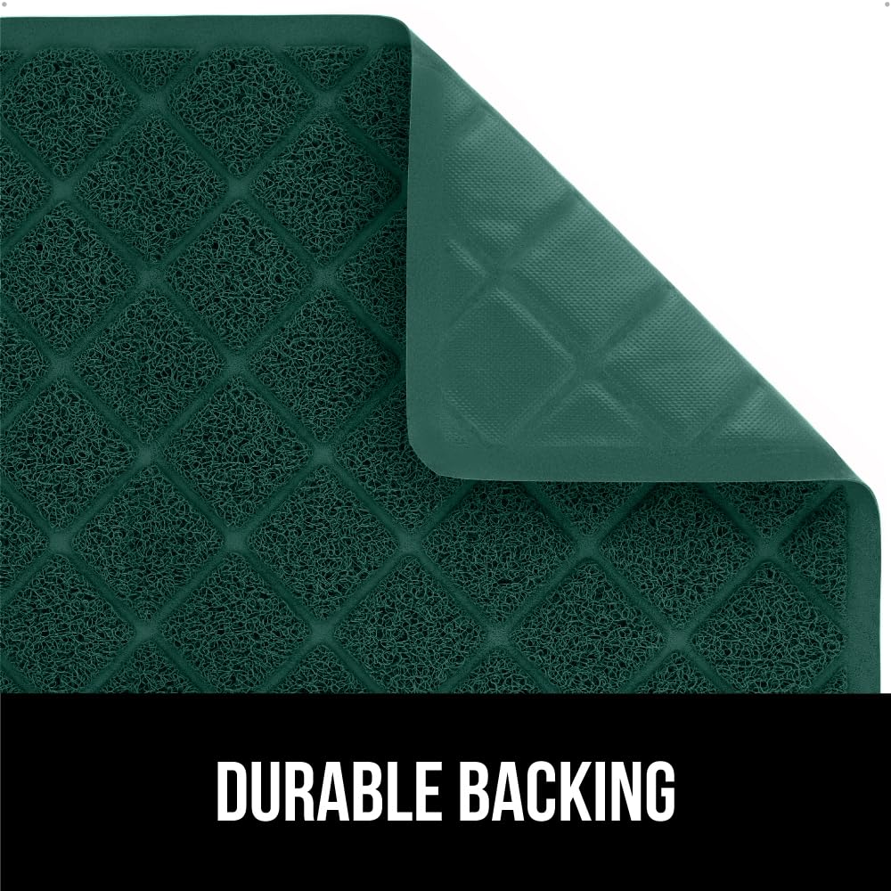 GORILLA GRIP Cat Litter Box Mat, Water Resistant, US Designed Kitty Litter Trapping Mats, Easy to Clean, Scatter Control, Less Mess and Clean Floors, Kitten Supplies for Indoor Cats 17x11 Hunter Green