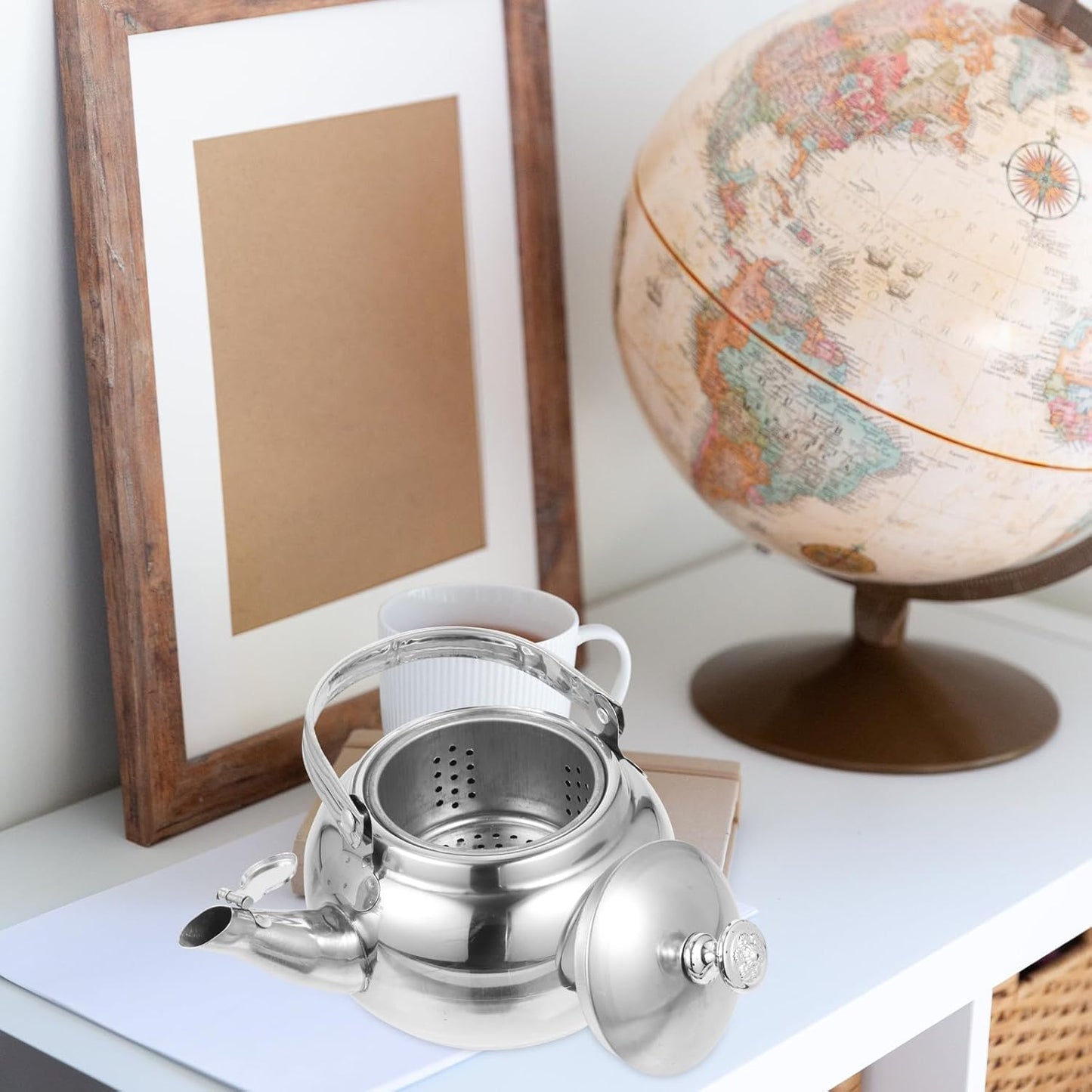 ULTECHNOVO Stainless Steel Camping Tea Kettle, Whistling Boiling Kettle for Outdoor Use