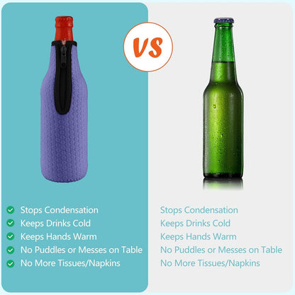 6 Pack 16oz 18oz KENOBEE Beer Bottle Insulator Sleeves, to Glass Beer Bottle Neoprene Cooler Covers Non-slip Thick