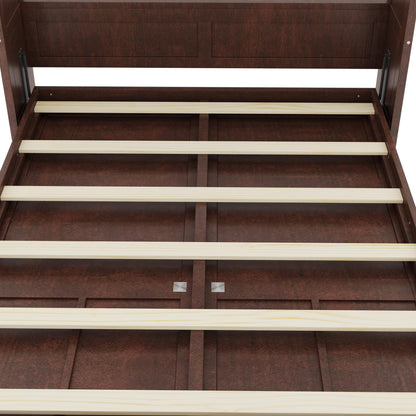 Full Murphy Bed Space-Saving Wall Bed, can be Folded into a Cabinet Bed for Multipurpose Guest Room or Home Office, Espresso