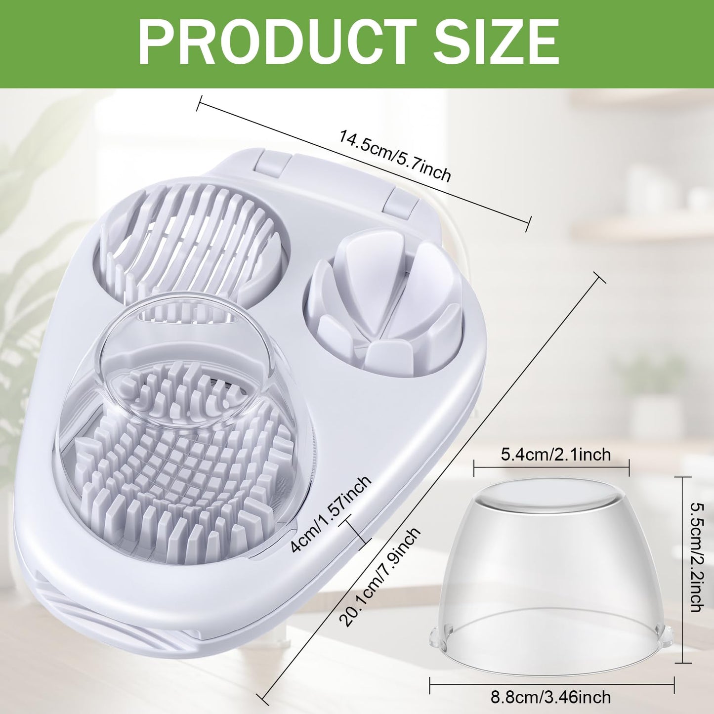 LemonRoad 3 in 1 Egg Slicer for Hard Boiled Eggs Stainless Steel Egg Cutter White Kitchen Dicer Chopper Tool for Strawberry Grape Cherry Banana Butter Mushroom Tomato
